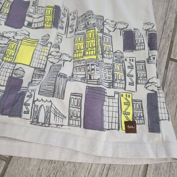 Tea Collection Girls Gray Long-Sleeve Cityscape Dress Size 8 - Picture 11 of 11